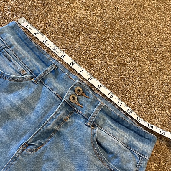 Wax BUTT I Love You light powder blue Skinny Distressed Leg Stretch Jeans size 7 - Picture 13 of 14